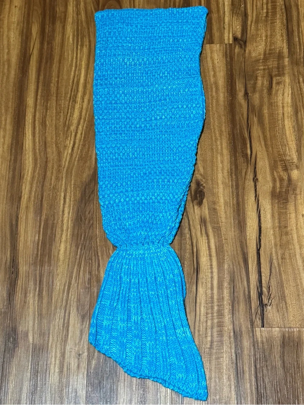 Crochet Mermaid Tail Knit Blanket / Sleeping Bag Throw- Aqua Blue